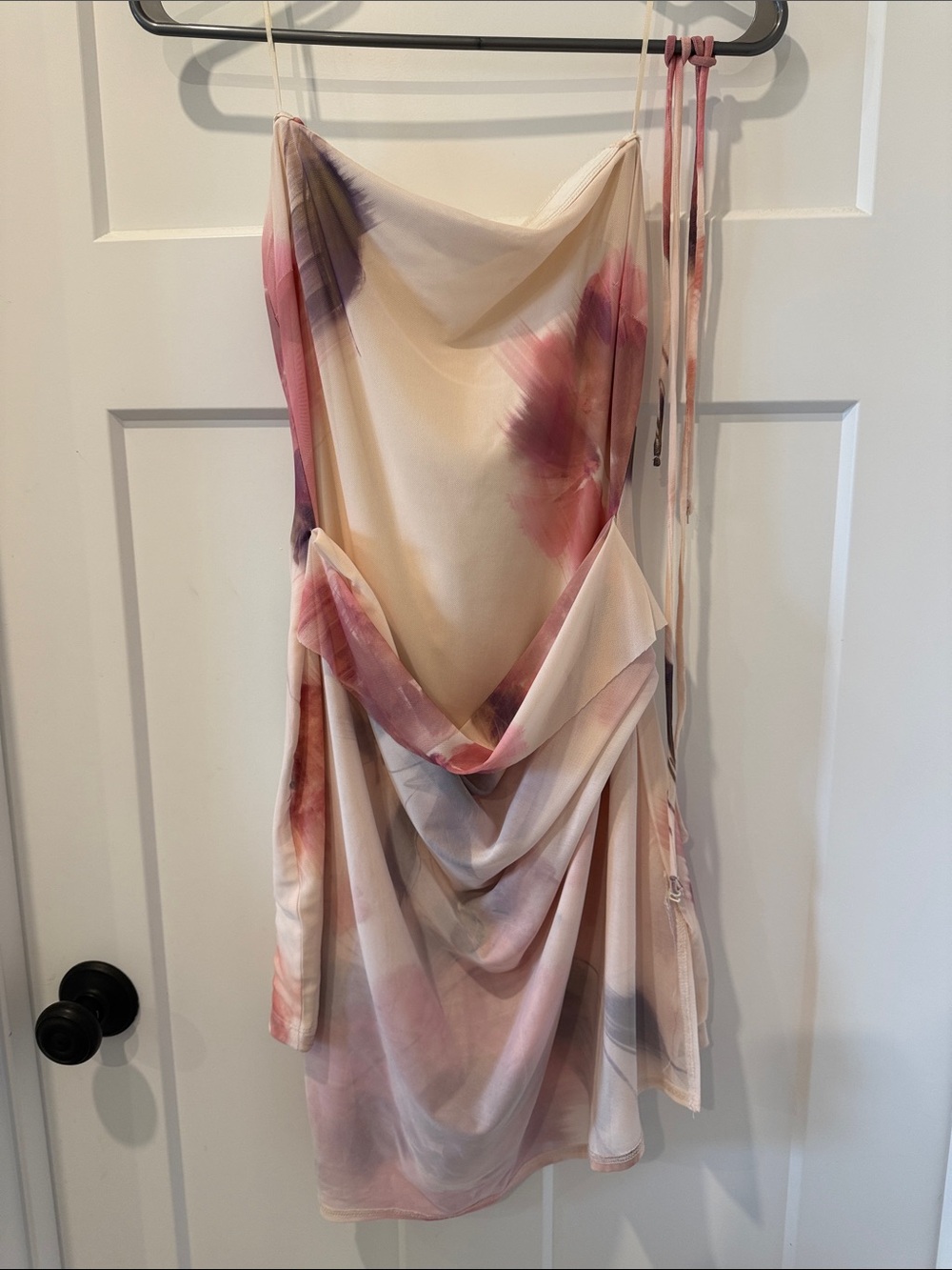Dynamite draped mesh mini dress